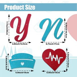 Thank You Nurses Week Banner, Red Blue Glitter Congrats Nurse Graduation Garland for 2025 Nurse Appreciation Week Medical Doctor School Nursing Day Nurses Day Graduated Party Decorations