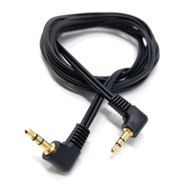 2m 3.5mm Dual Right Angle 90'' Male to Male Jack to Jack Stereo Audio Cable Lead Gold Plated Ends 6.5ft