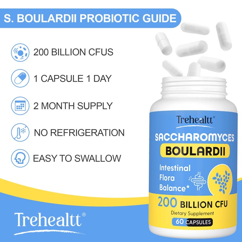Saccharomyces Boulardii Probiotics 200 Billion CFUs, Clinically-Studied Probiotic for Women