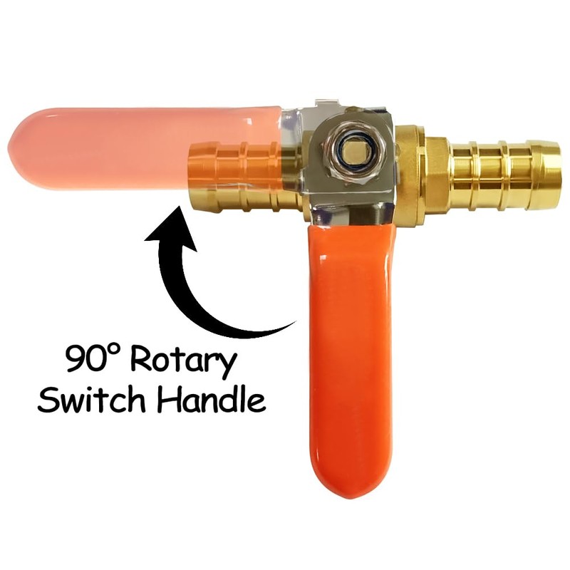 Uenede 2PCS Solid Brass 5/16"OD Barb Ball Valve 2-way Shut-off