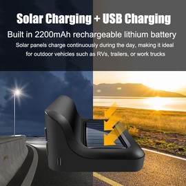 B-Qtech Tire Pressure Monitoring System with 4 Flow Thru Sensors, Trailer TPMS with Solar Charge, Tire Temperature Detector Color LCD Display,for Car SUV RV(0-199 PSI)