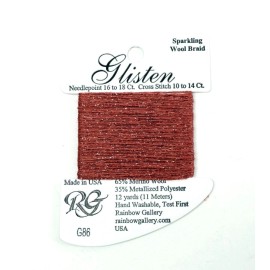 Rainbow Gallery GLISTEN Sparkling Braid #86 "Briar Rose" Needlepoint Thread Rainbow Gallery