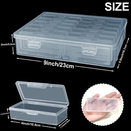 DARUITE Plastic Organizer Box, 13 Pieces Clear Bead Organizer Box with Hinged Lid, Perfect for Jewelry, Small Parts, Beading,Nails, Tackle, Bracelets