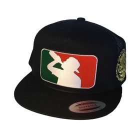 El Borracho de Zacatecas Logo Federal al lado 2 Logos hat Black mesh