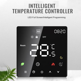 Smart Thermostat for Home Touchscreen Voice Control Programmable Temperature Control IP20 Protection Auto/Manual Mode Digital Thermostat for 3A Water Underfloor Heating