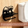 Bear Toilet Paper Holder with Shelf - Rustic Bathroom Wall