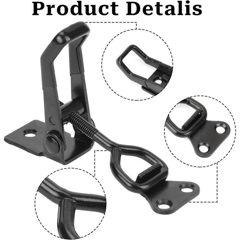 6 Pack Adjustable Toggle Clamp, Black Pull Latch Clamp,Heavy Duty