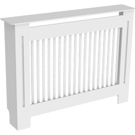High Radiator Cover Wood Cabinet: External 36 Inch Height White Medium Heater Covers Internal Heights 35.5 Inch Vertical Slats Modern Tall Radiators Shelf Thicken MDF Wooden Kitchen Bedroom Cabinet