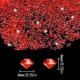 WELANE Acrylic Diamond, 5000 PCS Red Pointed Rhinestones for Vase Fillers, Floral, Wedding, Home Decoration (4.5mm)