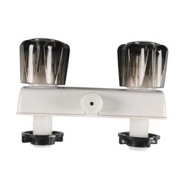 Mtsooning RV Shower Faucet, 4" Camper Shower Faucet with Acrylic Knobs, Dual-Handle RV Shower Valve Diverter for RV, Camper Van, Outside and Inside Bathroom Shower White