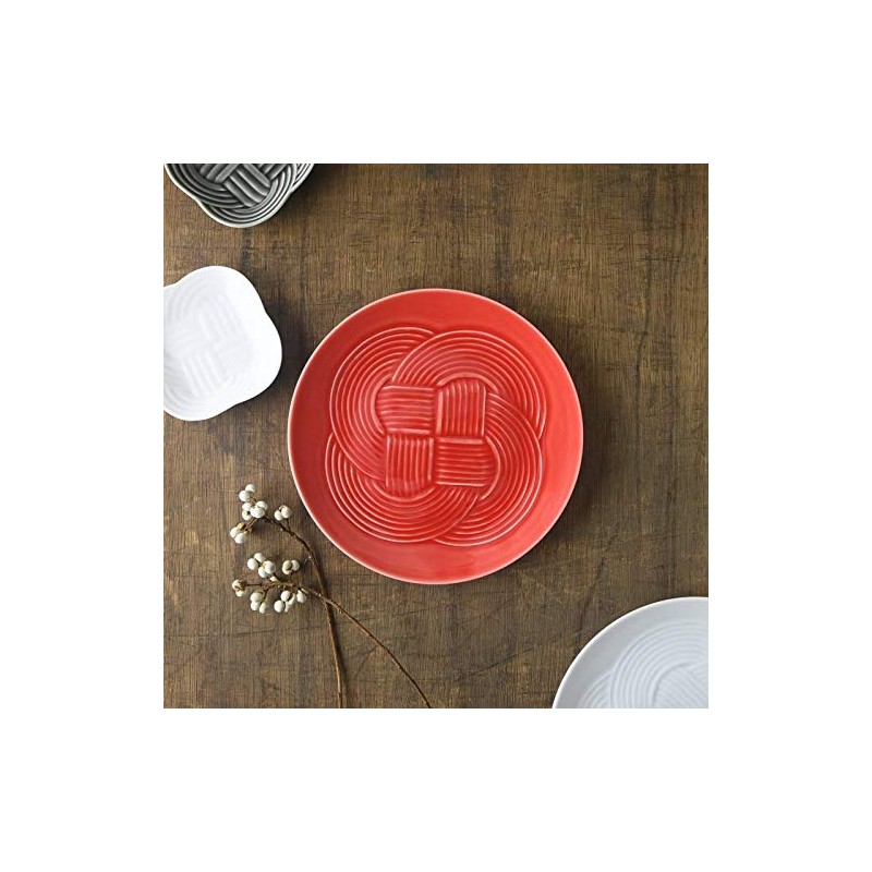 Yamani 52190621 Medium Plate, Red, 19.2 Tied