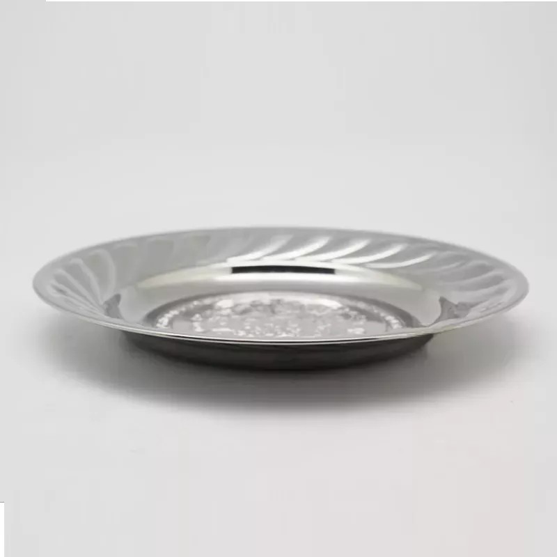 AJC 6 Platos Base Acero Inoxidable Restaurante Redondo 20 Cm