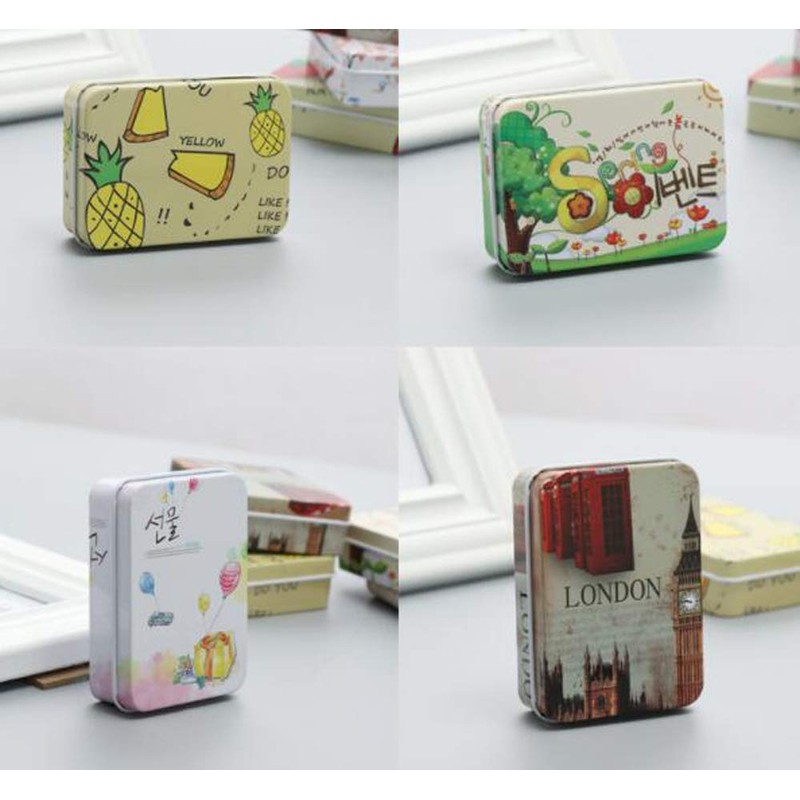 SZB Mini Tin Can Case, Tin Tin Tin with Lid,