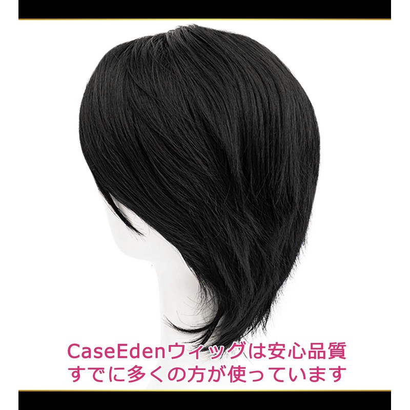 CaseEden 6061 Premium Cool Wolf Hair Short Black Black Hair