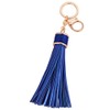 ZOONAI Women Leather Tassels Keychain Car Circle Key Rings Gift