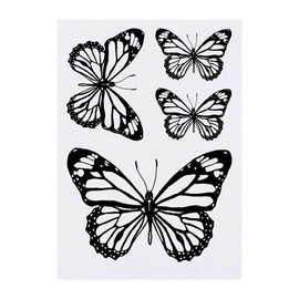 4 x 'Butterfly' Temporary Tattoos - Water Resistant, Skin-Safe, Non-Toxic Transfers, Mixed Sizes (TO00001504)
