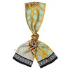 GIMIRO Satin Silk Scarf Double Layers 150 x 16 cm Tie Flowers Waist Belt for Blazer, Coat, Dress, 57# Yellow Floral