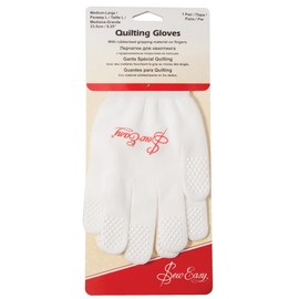 Sew Easy Quilting Gloves – Medium to Large 23.5cm 9” Rubberised Grip Reduced Hand Strain Slimline Elastic Fit, Protection from Pins & Needles for Quilting Sewing Dressmaking