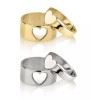 N/A MATCHING COUPLE HEART RINGS: STERLING SILVER, 24K GOLD GP,