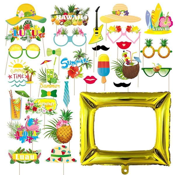 29 Pieces Photo Booth Props, 1 Piece Photo Frame, Funny