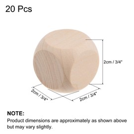 QUARKZMAN Empty Wooden Cubes, 20 Pieces 3/4 Inch Unfinished Wooden Squares Wooden Blocks for DIY Craft Projects