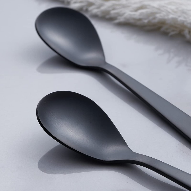 FULLYWARE Demitasse Espresso Spoon, Matte Black, Stainless Steel, Satin Coffee