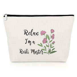 Reiki Master Makeup Bag Reiki Healer Gifts for Women Reiki Master Gifts Reiki Gifts Inspirational Gift for Girls Reiki Practitioner Gifts Birthday Christmas Graduation Gifts Travel Cosmetic Pouch