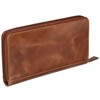 Mancini Casablanca Full Grain Leather RFID Secure Clutch Wallet, Brown