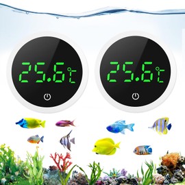 Ankilo Fish Tank Thermometer , Wireless Digital Fish Tank Thermometer LED Display 0.1℃, 5S Refresh Speed, Stick-on Glass Containers (2 Pack)