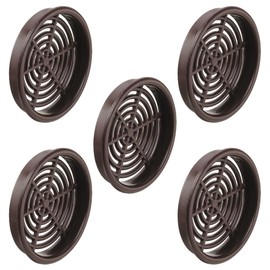cyclingcolors 5x Ventilation Grille Exhaust Grille Outer Grille Round Total 65 mm Inner 60 mm Plastic Air Rosette Perforated Flat Dark Brown