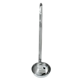 Kemcatui 1Pc 8 oz Ladle, Stainless Steel Long Handle with Hook, Metal Ladle for Sauces, Soup