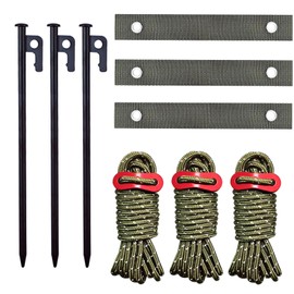 Tree Stake Kit, Heavy Duty Garden Stakes Kit Including 3 Pieces 11.8 Inches Steel Tree Stakes, 3 Pieces 15.8 Inches Tree Straps and 3 Rolls 13.1 Feet Ropes (3sets-Tree Stake)