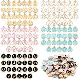 WUERKIYA Alloy Enamel Letter Charms With Jump Ring Bulk Letter Pendants for Jewelry Making Metal Metal Beads Charm Mixed Beads Charms Letter Pendant Charms Stainless Steel Metal Charms Bulk