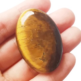 Manekieko Manekieko Natural Tiger's Eye Mini Oval Palm Pocket Healing Crystal Massage Spa Energy Stone,Crystals and Healing Stones