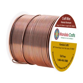 Mandala Crafts 12 14 16 18 20 22 Gauge Anodized Jewelry Making Beading Floral Colored Aluminum Craft Wire (18 Gauge, Brown)