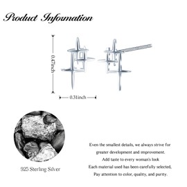 CONILOK Combination Crucifix Earrings Silver 925 Stud Earrings Silver Earring Women's Jewellery Earrings Gifts for Her Women Girls Wife Best Friend Mother Birthday Mother's Day Christmas Day, Silver