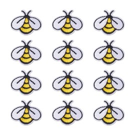 Craftdady 20Pcs Honeybee Iron on/Sew on Patches Cute Bumble Bee Animal Embroidered Cloth Applique Badge for Clothes Hats Shirts Decoration 25.5x28.5mm