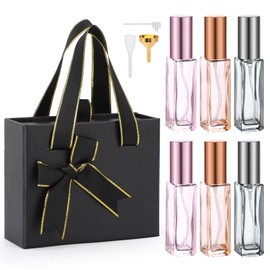 Segbeauty Mini Perfume Refillable Bottle, 6 Pack 10ML Cologne Travel Bottle Set, Empty Glass Perfume Atomizer with Gift Box Portable Travel Size Atomizer Sprayer for Perfume Pocket Perfume Dispenser