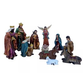 Unbranded Nacimiento Navideño 12" Christmas Nativity 11Pcs Scene Jesus ,Maria Y Jose, New