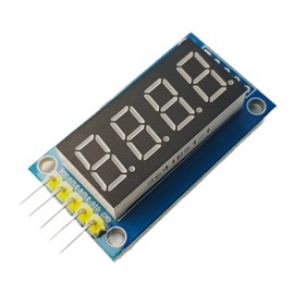 4-Digit 7-Segment Display LED with 74HC595 Driver, 4 Dots | 5-Pack for Arduino, ESP32, ESP8266, Raspberry Pi with Tutorials