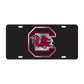 South Carolina Gamecocks Black Mirrored License Plate Tag