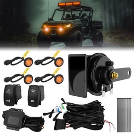 MICTUNING Universal UTV Turn Signal Horn Street Legal Kit w/Rocker Switch for Polaris RZR