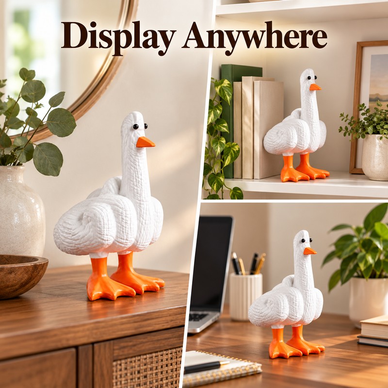Duck You Gesture Resin Statue – Funny Middle Finger Duck