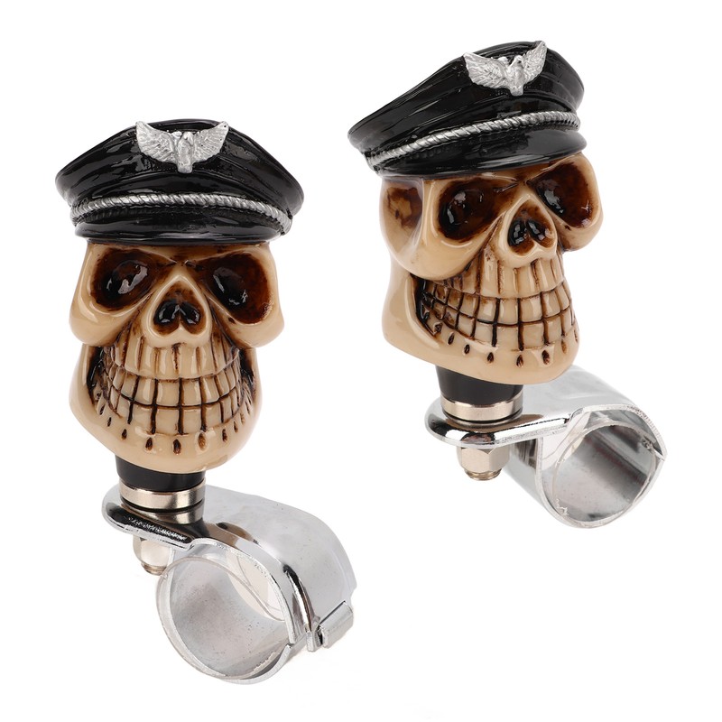 Skull Shape Steering Wheel Spinner 3cm Diameter Metal Resin Turn