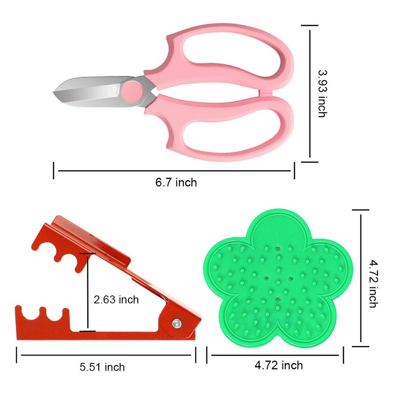 4PCS Garden Pruning Shears Scissors Kit, Rose Thorn Remover, Tree