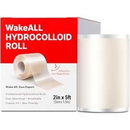 Pimple Patch Hydrocolloid Roll, Tailored to Any Shape & Size, Suits Various Blemishes, Waterproof, Ultra Absorbent, Flexible, Protects Picking, First Aid for Acne, Cuts & Blisters (2 in × 5 ft)