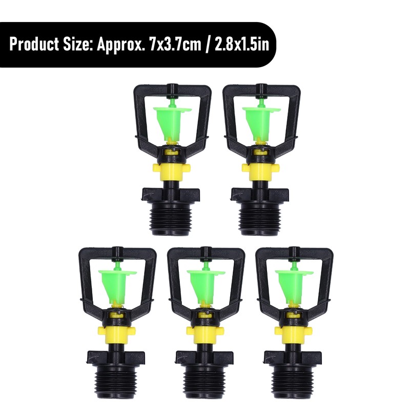 5PCS G1/2 Male Thread Rotating Sprinkler Nozzle Spray Head Misting