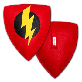 Captain Capes Shields for Kids - Lightweight & Durable Felt Toy Shield for Kids - Hand-Sewn Fabric with Plush & Soft Padding - Superhero Accessory for Children - For Boys & Girls - 9x12.5, Red