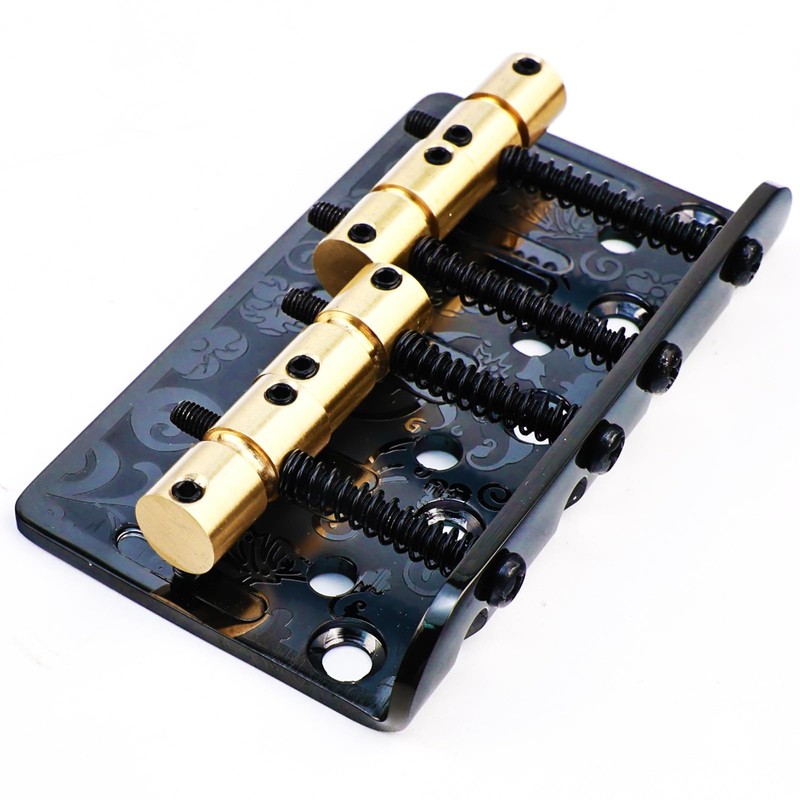 OVSAL Stainless Steel 4 String Fixed Engraved Electric Bass Bridge