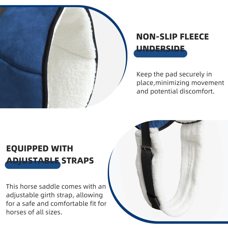 LWITDOG Bareback Pad for Horses, Anti-Slip Horse Saddle Pad with
